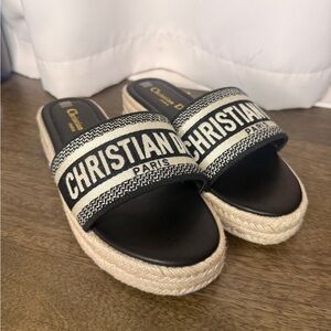 Dior Black and Cream Espadrilles